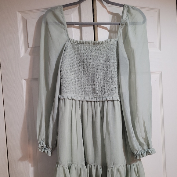 Nwt* Sage Green Smocked dress - Picture 5 of 5
